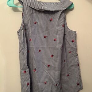 Talbots Blue and White Striped Tank Top